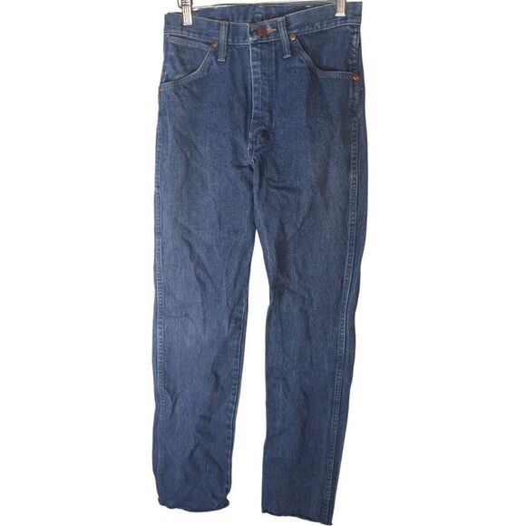 VTG Wrangler High Rise Slim Straight Classic Denim Jeans 28 30 - Picture 1 of 9